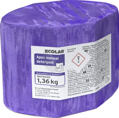 Ecolab Apex Manual Detergent Handafwas, 2 x 1,36 kg Gejoma: Uw
