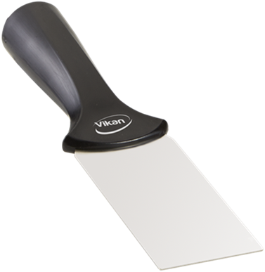 vikan roestvrijstalen schraper, steelmodel, Smal, Zwart-2