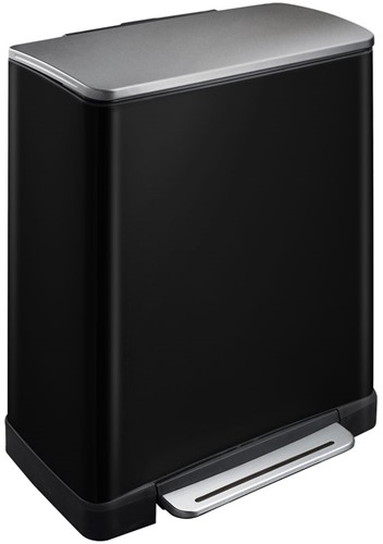 Eko E-cube recycling pedaalemmer 28+18L Zw/Rvs 