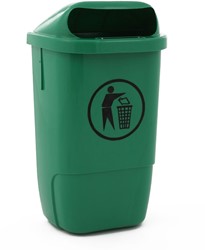 Kunststof Afvalbak buiten h74, Groen 50 L