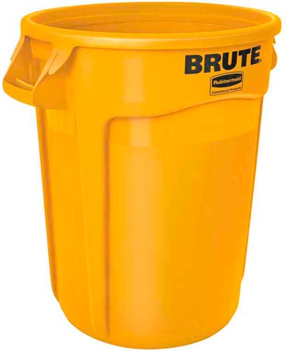 Rubbermaid Ronde Brute Container, 121,1L, Geel