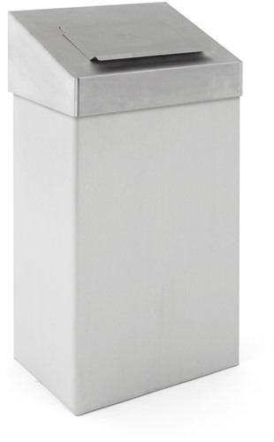 Afvalbak met hygiënische top, 18 L, Mat / RVS