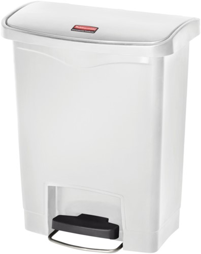 Rubbermaid Slim Jim Step On, Container, Front Step, Kunststof, 30L, Wit