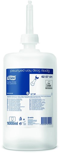 Tork Spray Soap, Cosmetic, Niet geparfumeerd (620701), 6 x 1000 ml