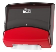 Tork Gevouwen reinigingsdoeken Dispenser, Rood/Zwart