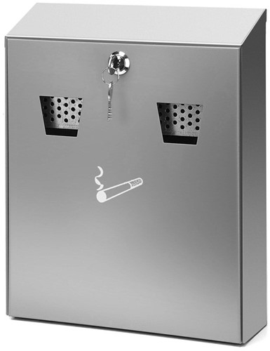 Wand Asbak met frontopeningen, RVS
