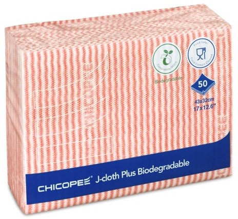 Chicopee J-Cloth Plus Biodegradable, 43 x 32 cm Rood (74442)