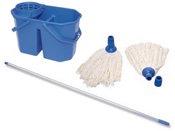 Gejoma Complete Mop set ( Spaanse mop, Aluminium Steel en Mopemmer Dubbel)