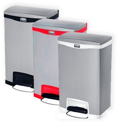 Rubbermaid Slim Jim Step On, Container, Front Step, RVS, 50L