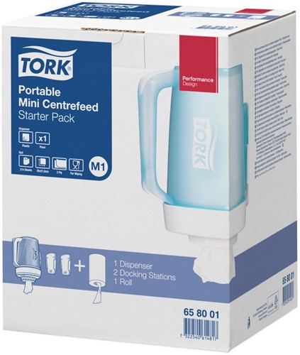 Tork Portable Mini Centerfeed Dispenser, Starterpack