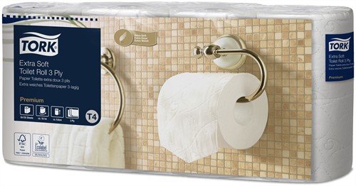 Tork Traditioneel Toiletpapier 3-laags Wit 155 Vel T4 Premium (110319)